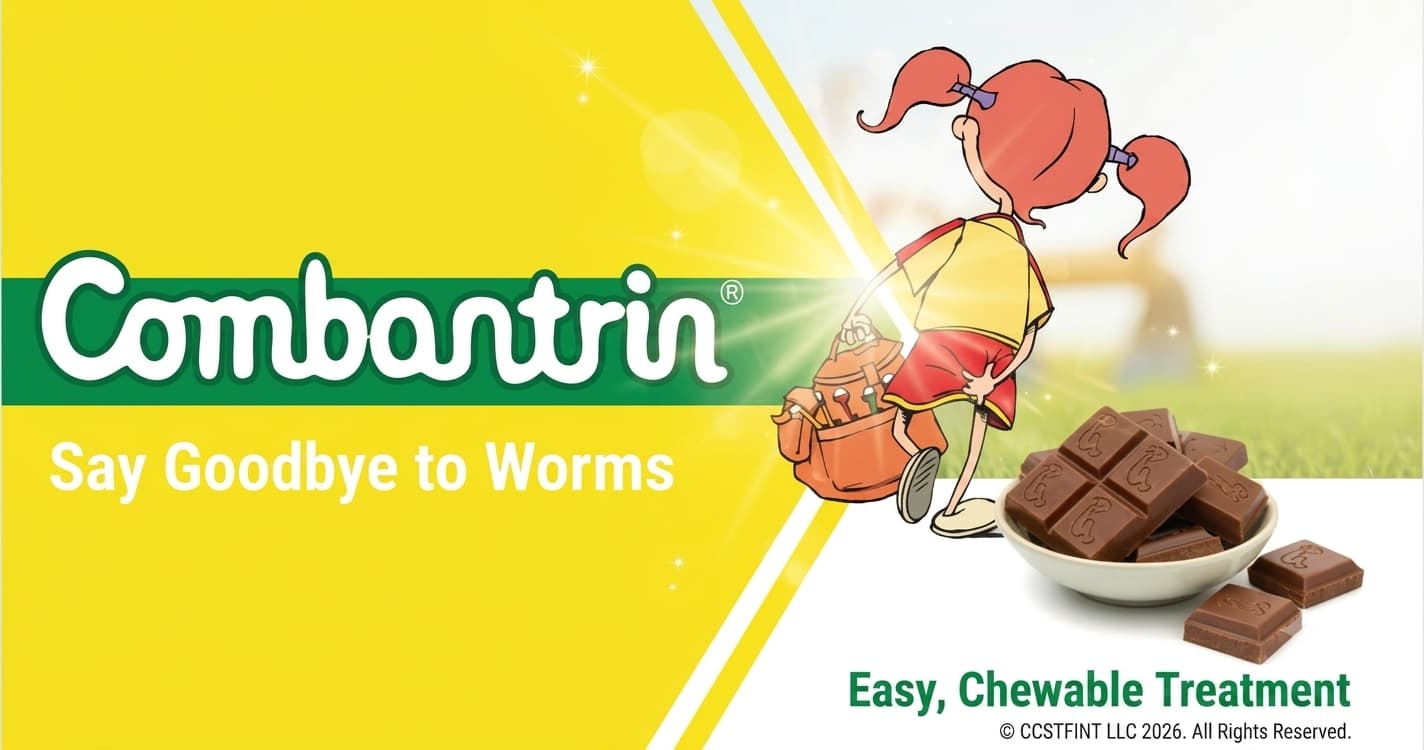 Combantrin Chocolate Squares - 24 Squares - EXP: 11/2028