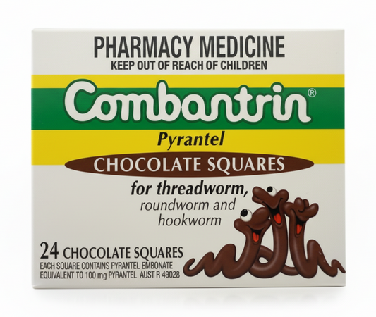 Combantrin Chocolate Squares - 24 Squares - EXP: 11/2028