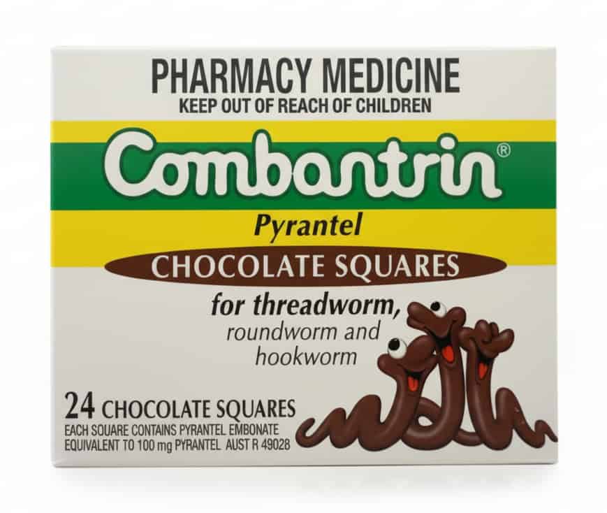 Combantrin Chocolate Squares 24 chocolate squares package